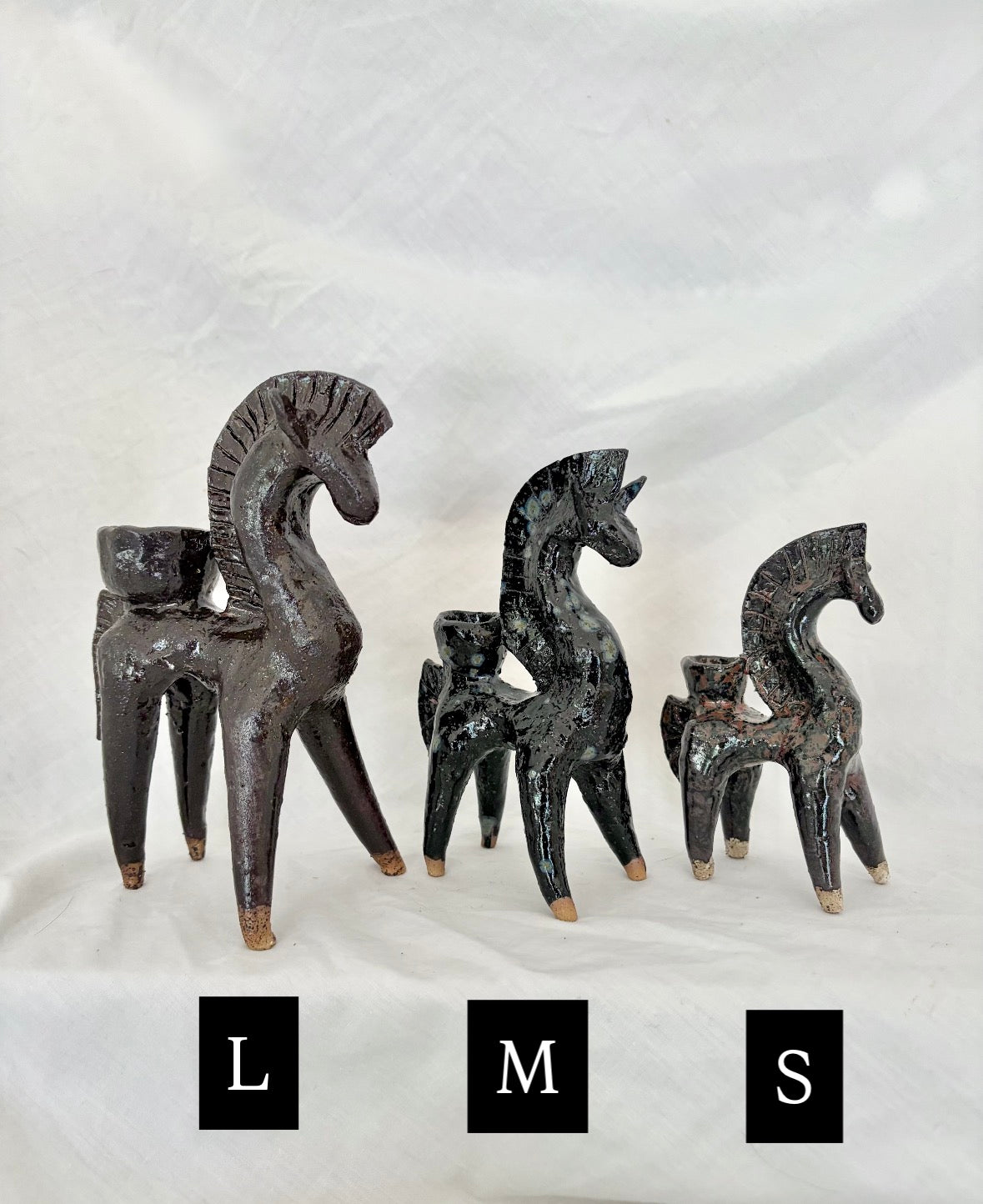 Feral World ceramics - Etruscan Fire horse candleholder