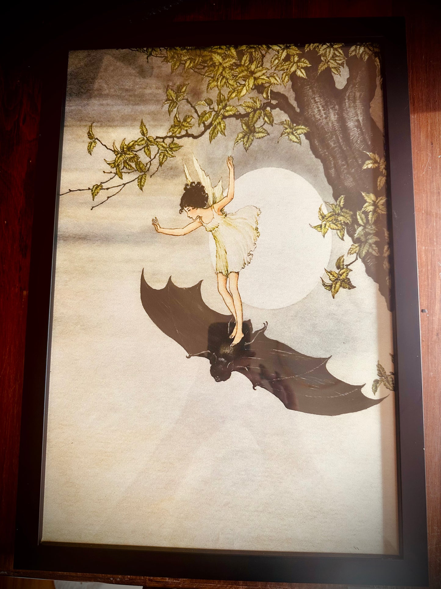 Fairy and her bat framed picture