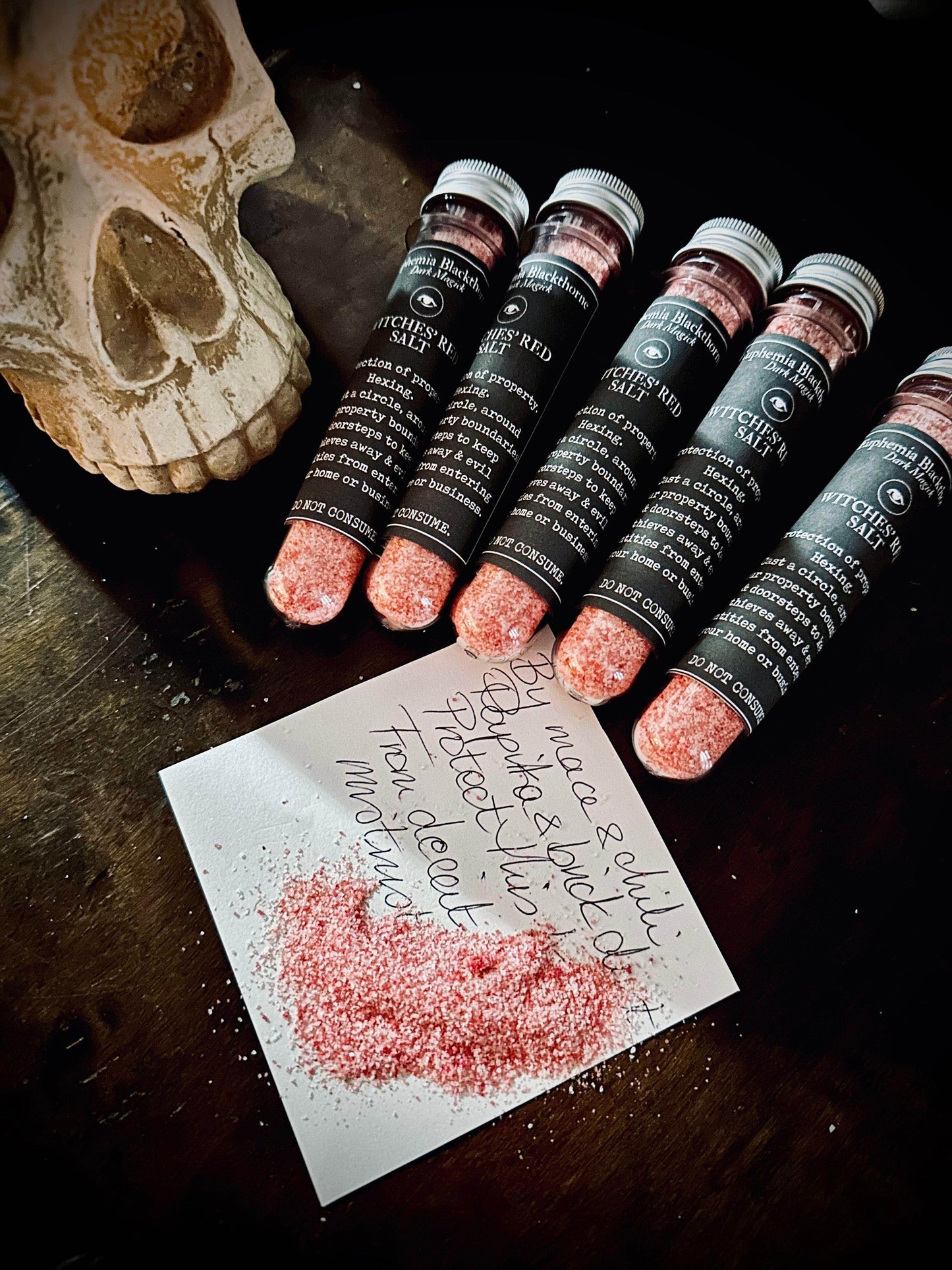 Red Witches Salt - Protection, Hexing, Banishing, Cleansing - Euphemia Blackthorne