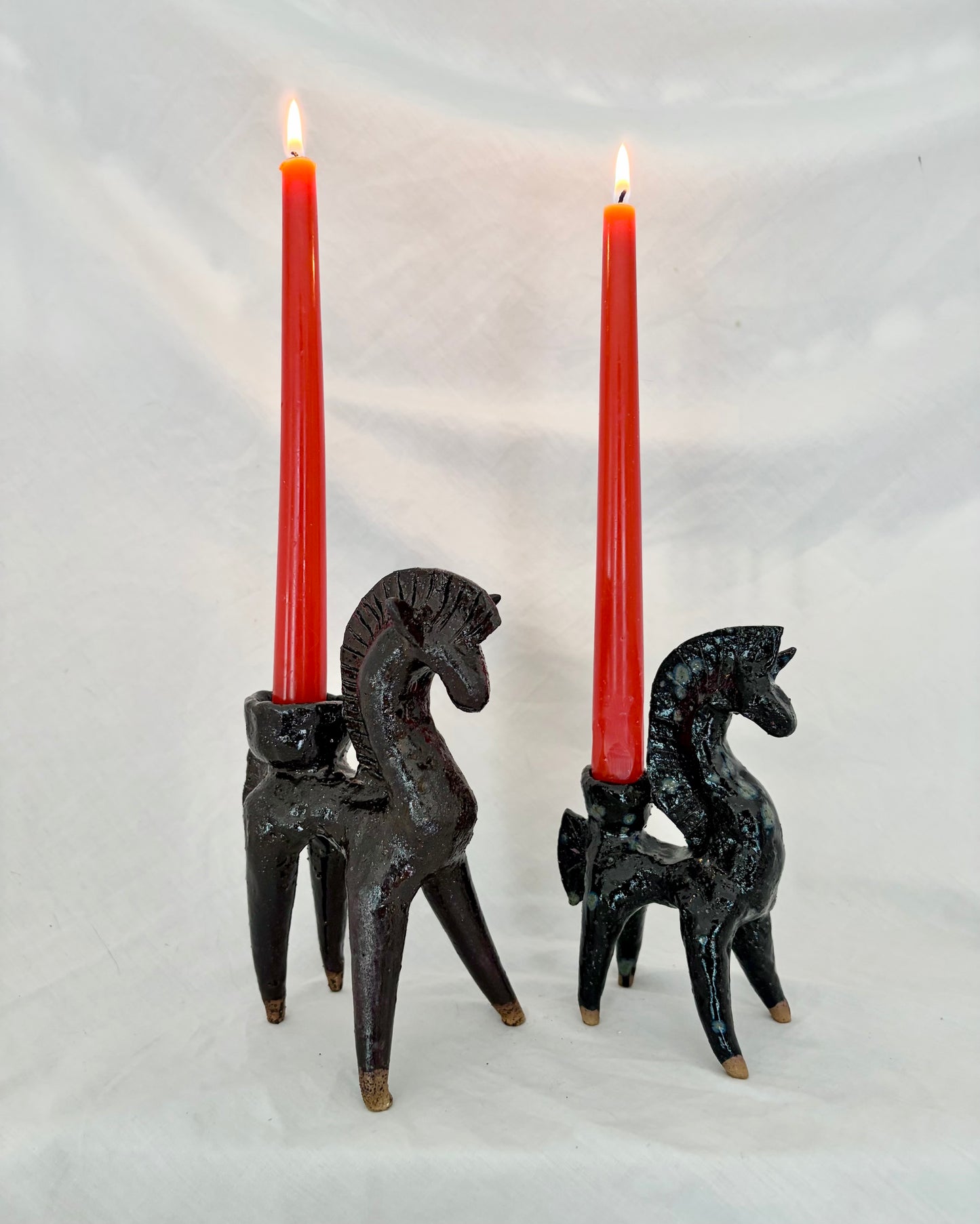 Feral World ceramics - Etruscan Fire horse candleholder