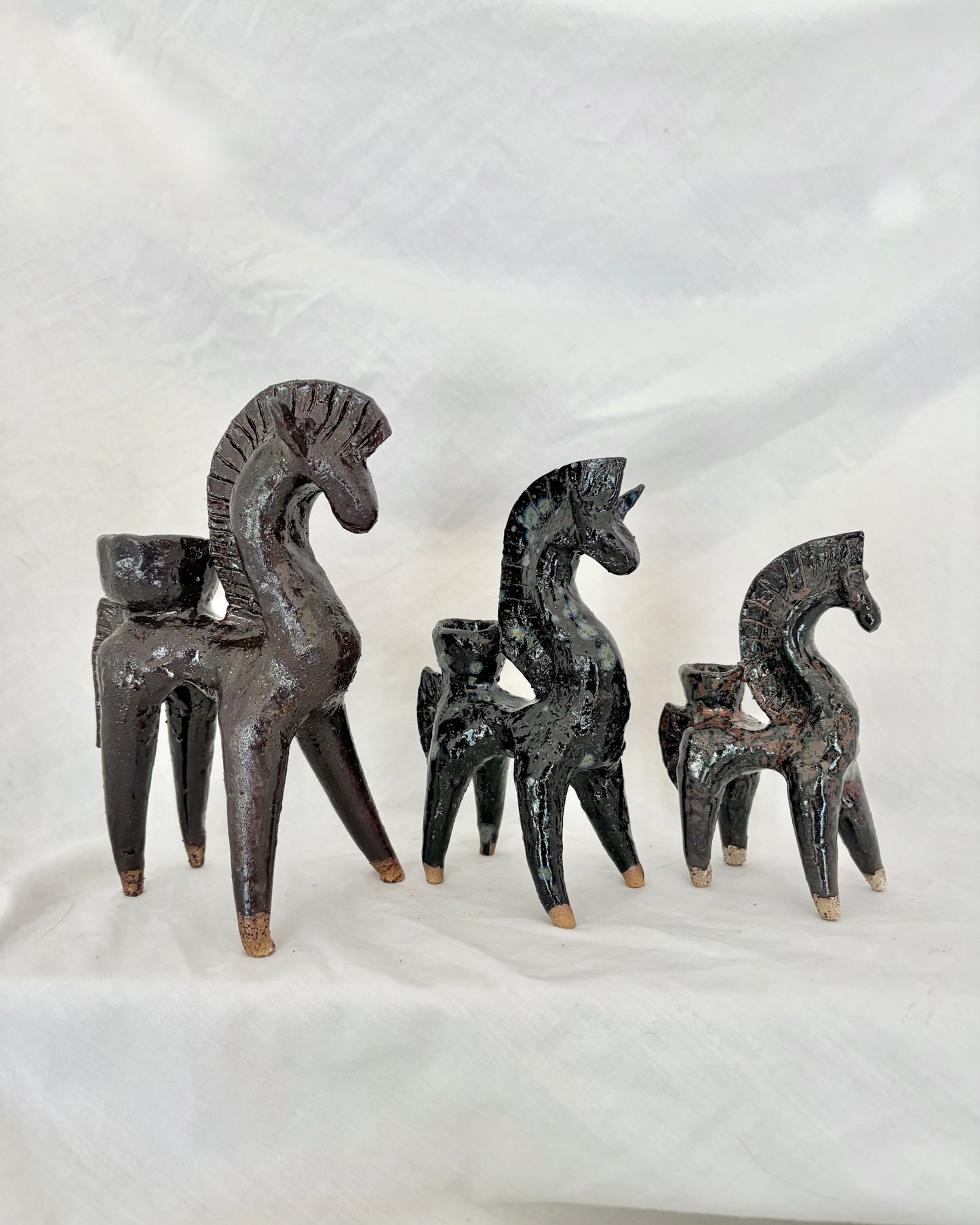 Feral World ceramics - Etruscan Fire horse candleholder