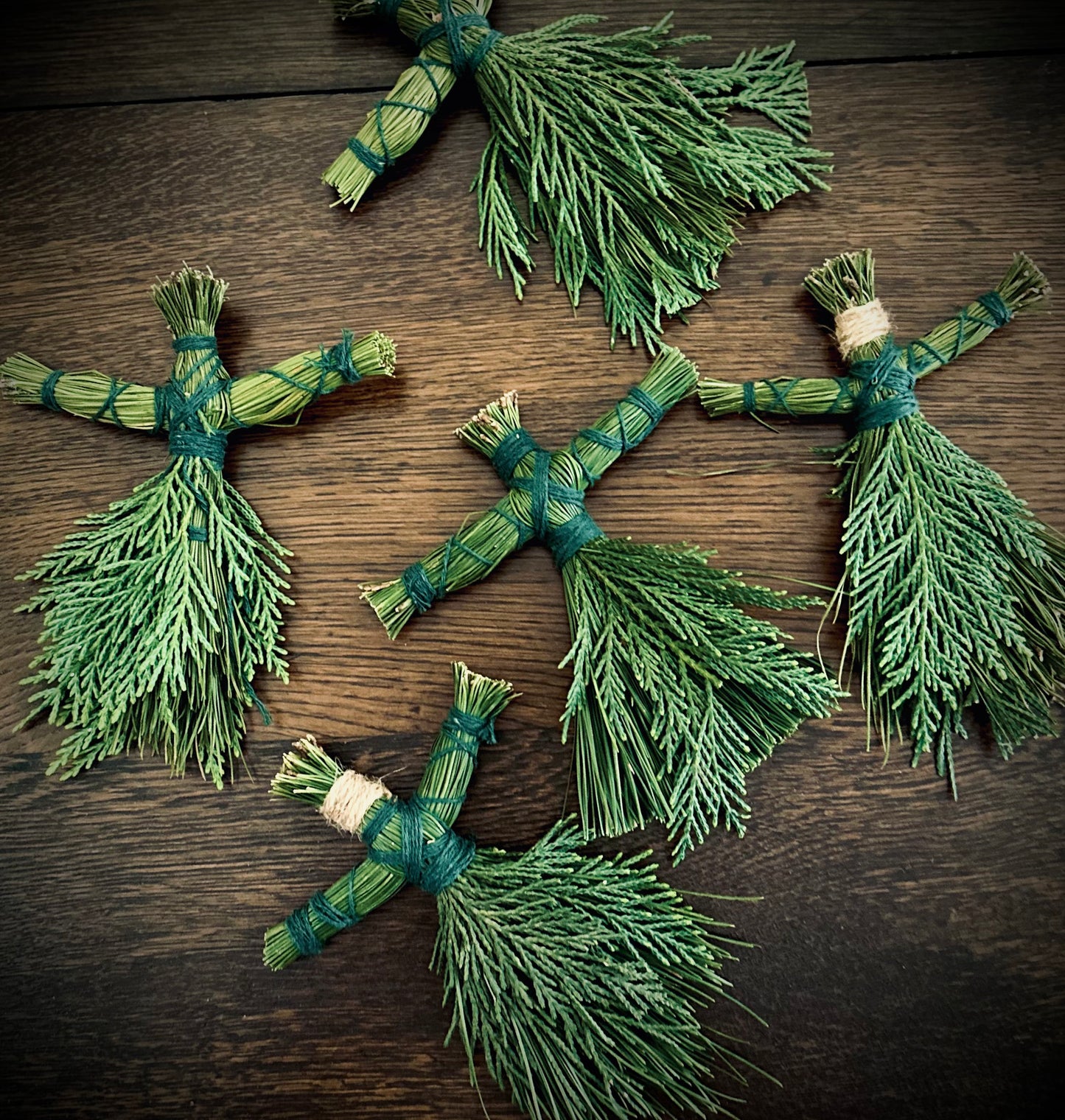 Pine & cedar poppets/talismans to protect & purify