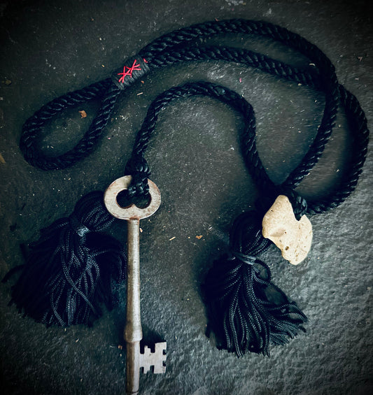 Hagstone & antique key talisman