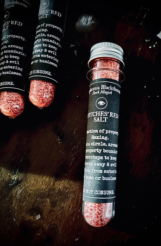 Red Witches Salt - Protection, Hexing, Banishing, Cleansing - Euphemia Blackthorne